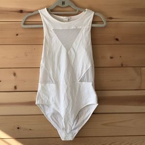 White mesh cut out body suit from H&M